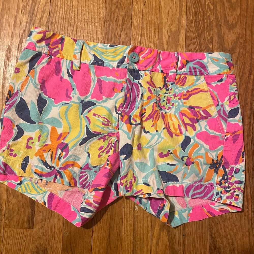 Lilly Pulitzer Pink and Yellow Floral Shorts